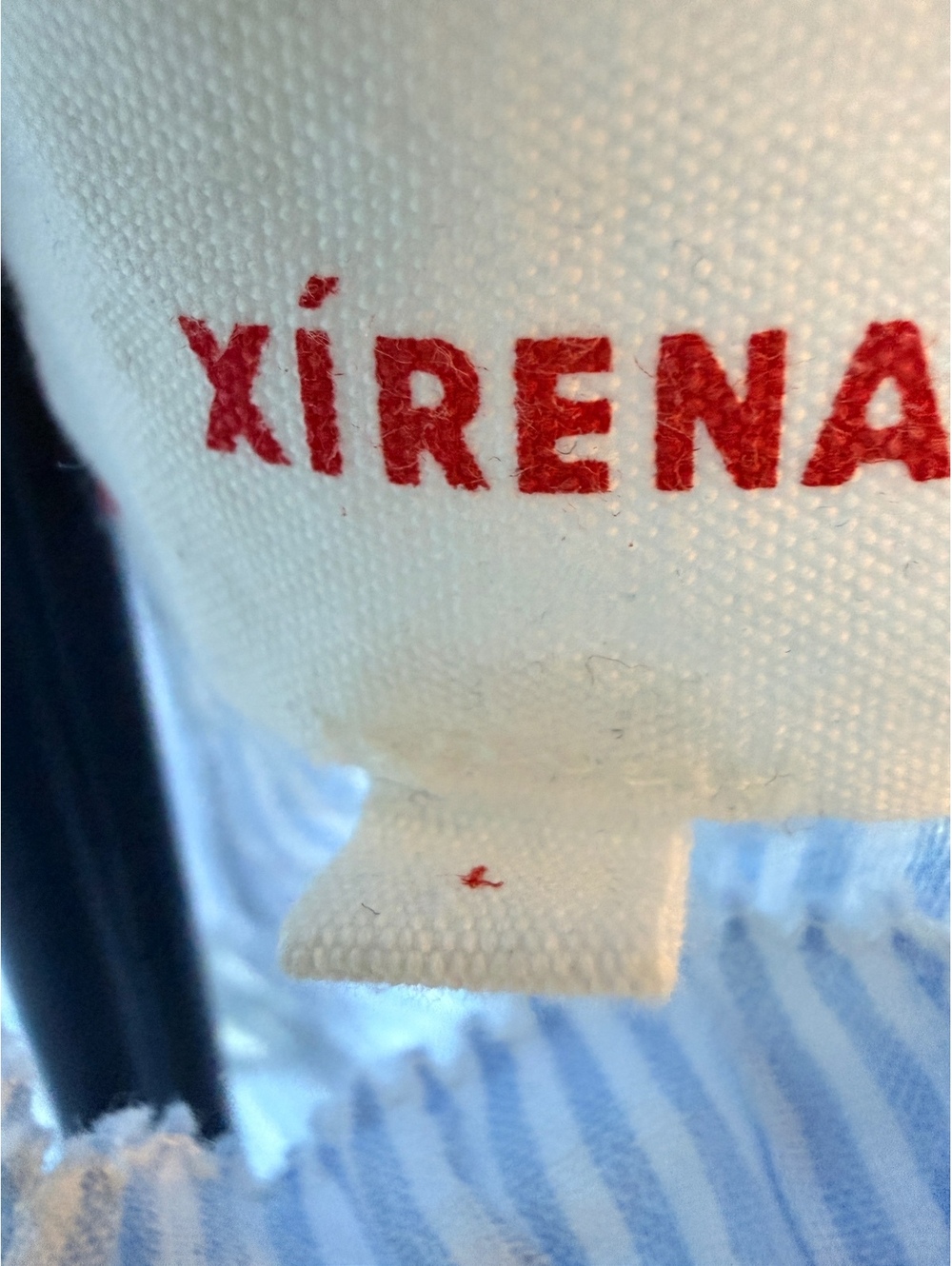 Xirena Women's Blue and White Striped Cotton Blouse with Embroidered Details, L - Picture 4 of 9